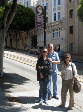 Shari, Allan & Sheila at cable car stop