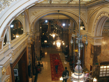 View down on hallway