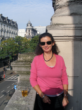 Sheila on hotel balcony