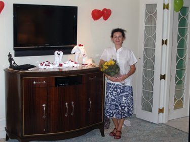 Sheila with flowers
