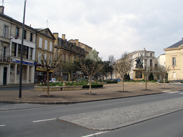 Square outside guesthouse