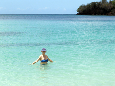Sheila in the sea