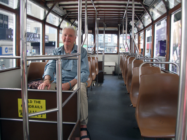 Derek on tram
