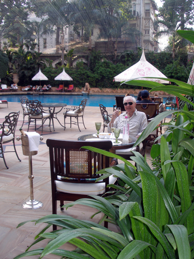 Derek in poolside bar