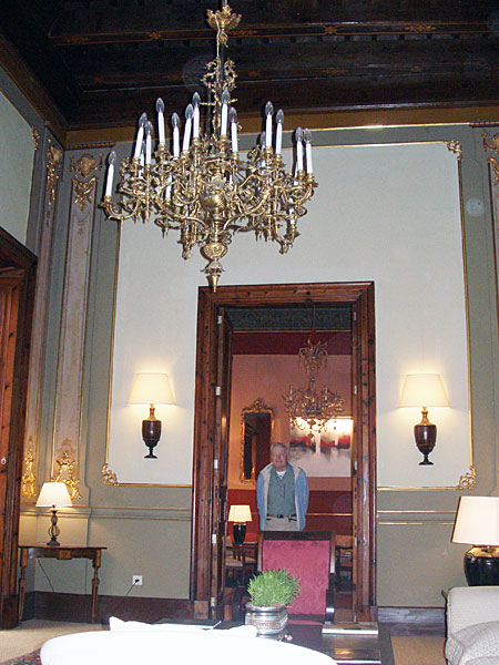 Derek in hotel lounge