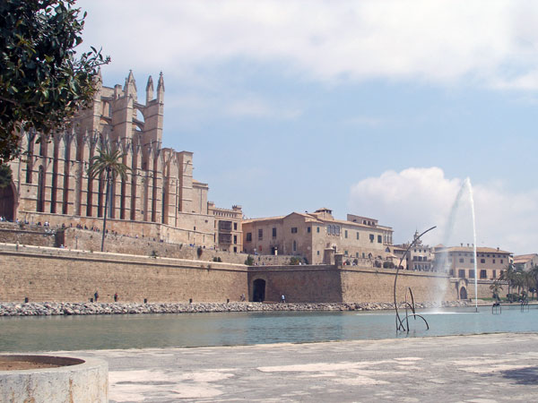Lake with fountain