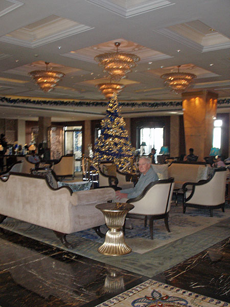 Derek in hotel lobby