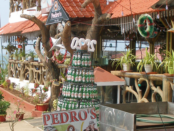 Christmas tree of beer bottles