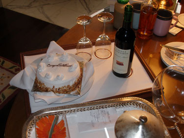 Complimentary cake & bottle of wine for Silver Anniversary