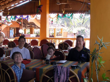 In Pedro's restaurant at the beach