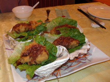 Giant baked oysters