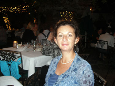 Sheila in the Court of the Two Sisters restaurant