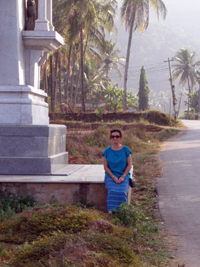 Sheila at temple gate