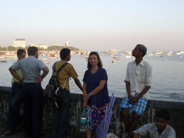 Sheila by harbour wall