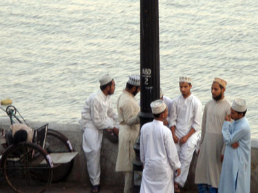 People at harbour side