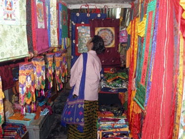 Sheila in thangka shop