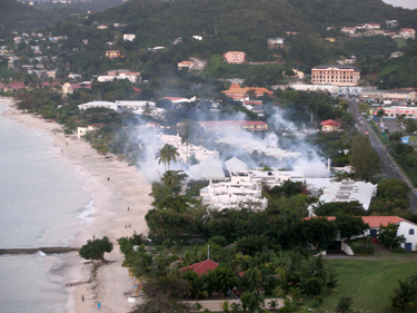 Smoke over Grand Anse