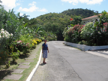 Sheila on road down to Grand Anse