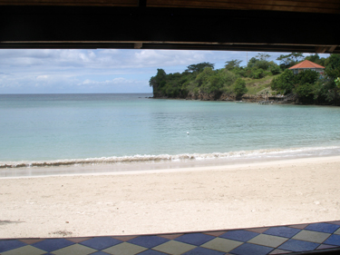 Morne Rouge bay from restaurant